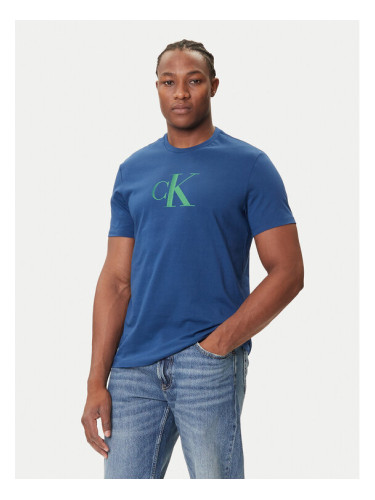Calvin Klein Jeans Тишърт Center Monogram LV04RC857G Син Regular Fit