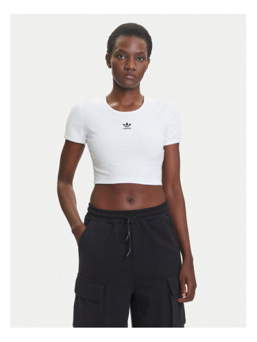 adidas Тишърт Essentials JC9026 Бял Slim Fit