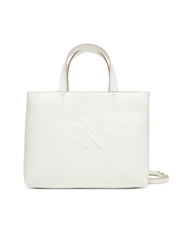 Calvin Klein Jeans Дамска чанта Sculpted Mini Ew Tote LV04K3111G Бял