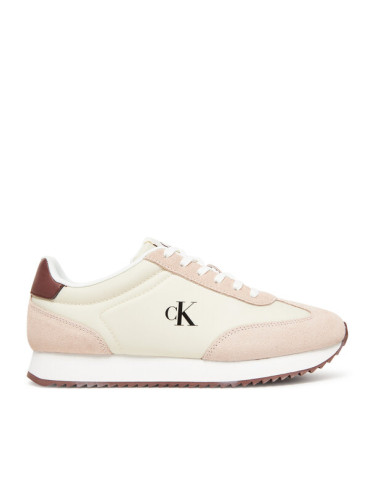 Calvin Klein Jeans Сникърси Runner Laceup Mg Nylon Mix YW0YW01828 Екрю