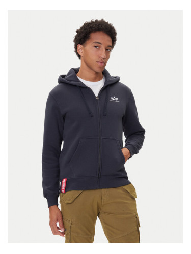 Alpha Industries Суитшърт Basic Zip 118342 Тъмносин Regular Fit