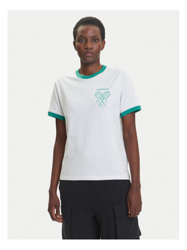 adidas Тишърт Retro Tennis JY0276 Бял Regular Fit