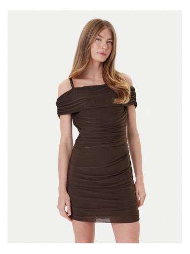 Guess Коктейлна рокля W5YK21 KCZC2 Кафяв Slim Fit