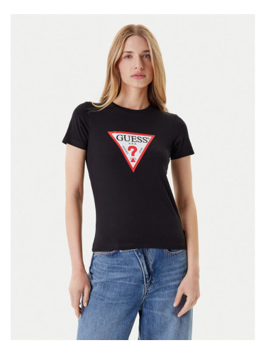 Guess Jeans Тишърт W4YI04 J1314 Черен Slim Fit