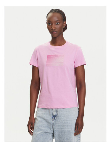 Tommy Jeans Тишърт Gradient Flag DW0DW20905 Розов Regular Fit