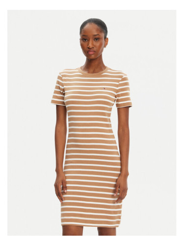 Tommy Hilfiger Ежедневна рокля New Cody WW0WW42721 Бежов Slim Fit