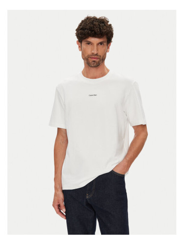 Calvin Klein Тениска с яка и копчета LV04LC241G Бял Regular Fit