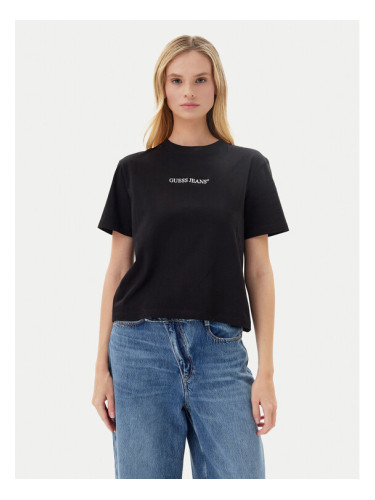 Guess Jeans Тишърт W5RI4 2K8HM0 Черен Regular Fit