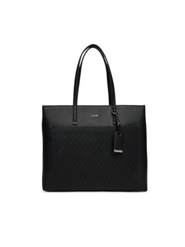 Calvin Klein Дамска чанта Ck Must Aop Medium Shopper W/Poc LV04F3225G Черен