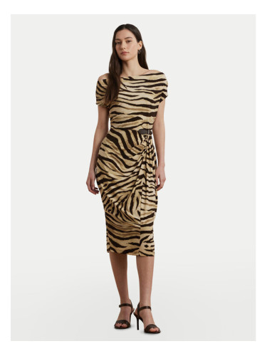 LAUREN RALPH LAUREN Коктейлна рокля 200973604001 Бежов Slim Fit