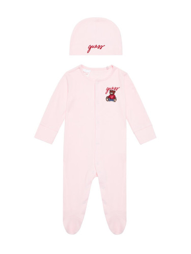 Guess Бебешки гащеризон със стъпала H5YW18 KBZP4 Розов
