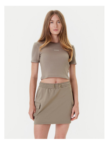 Guess Тишърт V5YP08 K8RT2 Каки Slim Fit