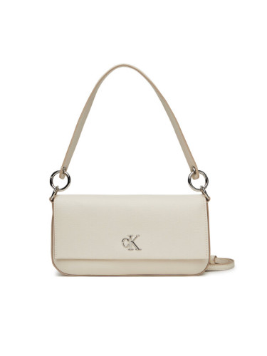 Calvin Klein Jeans Дамска чанта Minimal Monogram Shoulder Pouch LV04K3161G Бял