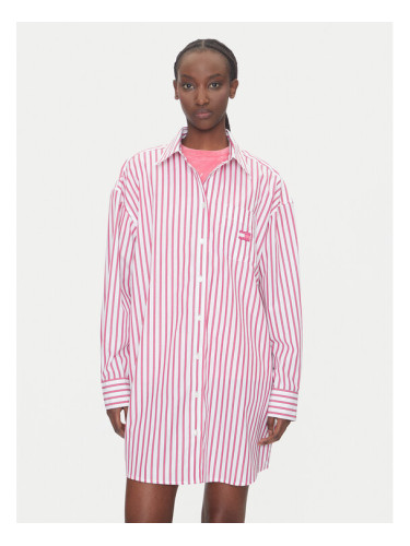 Tommy Jeans Рокля тип риза DW0DW21122 Розов Relaxed Fit