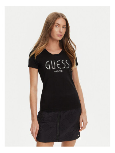 Guess Тишърт W5YI05 J1314 Черен Regular Fit