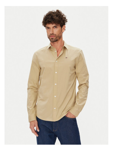 Tommy Jeans Риза Original DM0DM04405 Бежов Slim Fit
