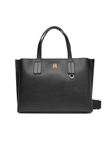 Tommy Hilfiger Дамска чанта Th Distinct Mini Tote AW0AW17459 Черен
