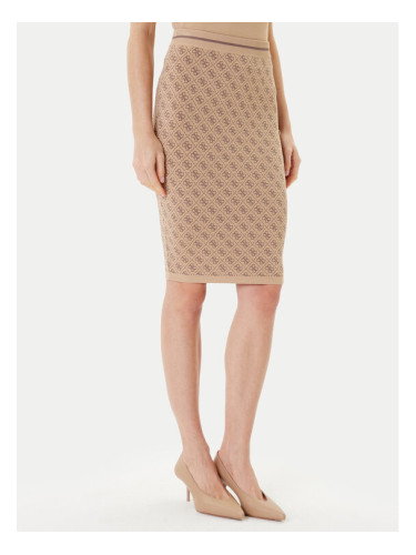 Guess Пола тип молив W4BD53 Z37K0 Бежов Regular Fit