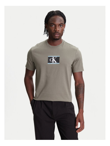 Calvin Klein Тишърт Box Tape Graphic LV04RC854G Зелен Regular Fit