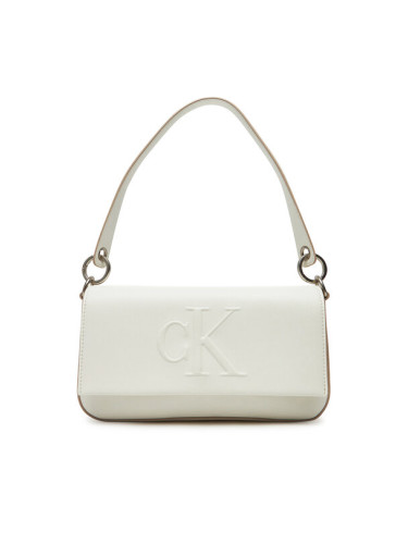 Calvin Klein Дамска чанта Sculpted Flap Shoulder Pouch LV04K3148G Бял