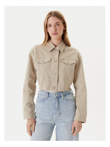 Tommy Jeans Дънково яке Flag DW0DW21431 Бежов Regular Fit