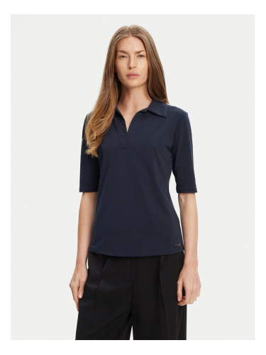 Calvin Klein Тениска с яка и копчета LV044C221G Тъмносин Slim Fit