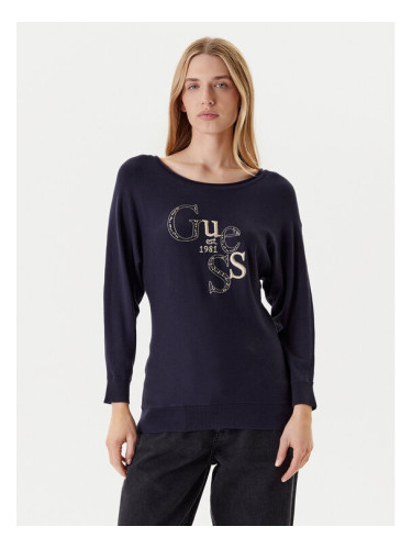 Guess Пуловер W5YR22 Z2NQ2 Тъмносин Regular Fit