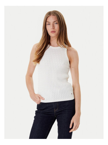 Tommy Hilfiger топ WW0WW45706 Екрю Slim Fit