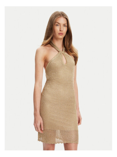 Guess Плетена рокля W5YK34 Z24F0 Златист Slim Fit
