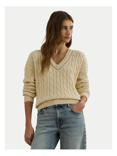 LAUREN RALPH LAUREN Пуловер 200971374002 Бежов Relaxed Fit