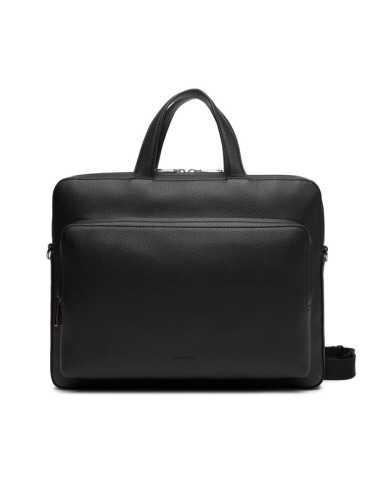 Calvin Klein Чанта за лаптоп Micro Pebble Slim Briefcase 36 LV04D3012G Черен