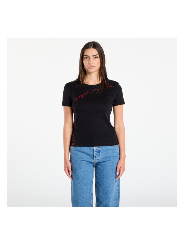 Тениска Desigual T-Shirt With Embroidered Lettering Black L