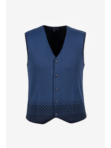 Тъмносин елек с V-образно деколте