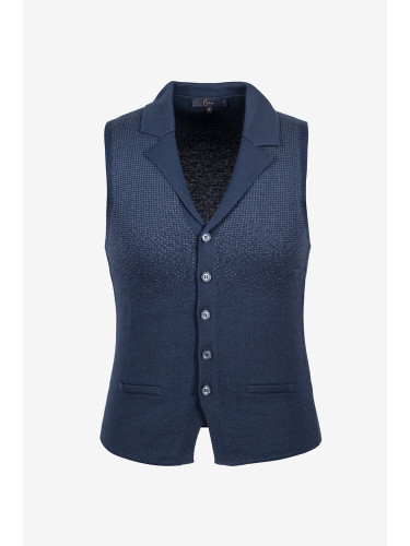 Тъмносин мъжки елек с ревер