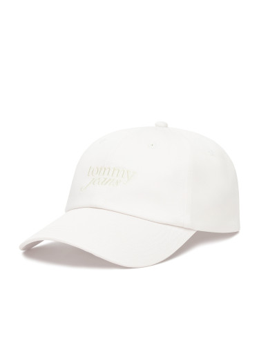 Шапка с козирка Tommy Jeans Script AW0AW17815 Бял