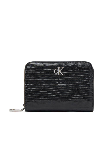 Портфейл Calvin Klein Lizard Embossed Lthr Med Flap Zi LV04F1067G Черен