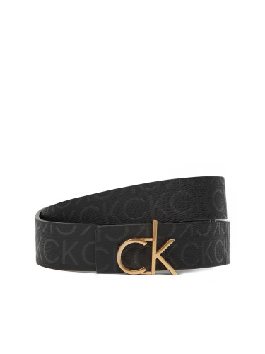 Дамски колан Calvin Klein Ck Buckle Reversible Belt 30Mm Mono LV04F7038G Черен