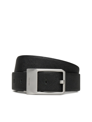 Мъжки колан Calvin Klein Faceted Buckle 35Mm Adj/Rev LV04D7010G Черен
