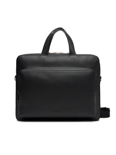 Чанта за лаптоп Calvin Klein Micro Pebble Slim Briefcase 36 LV04D3012G Черен