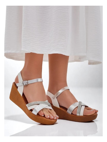 Resti Women's wedge sandals with rhinestones and glitter Glittera