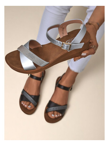 Resti Royal Fashion Women's Rhinestone Wedge Sandals Allona