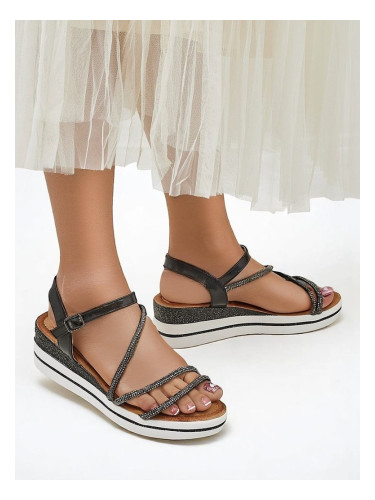 Resti Women's wedge sandals with rhinestones Ballosa
