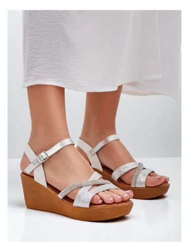 Resti Women's wedge sandals with rhinestones and glitter Eclat