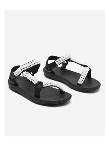 Resti Black women's sports sandals with Dotiss pearls- Footwear