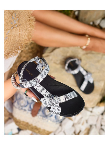 Resti White and black women's sandals with bow Oyall