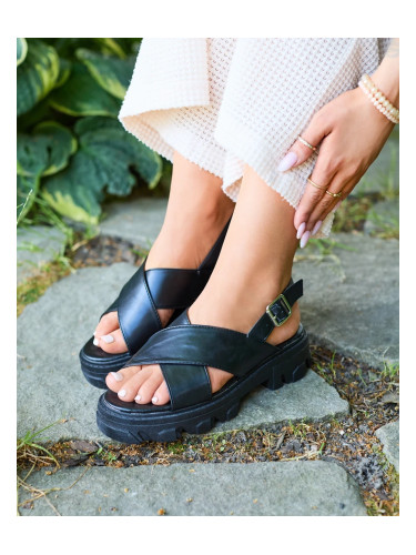 Resti Black women's sandals on a thick sole Denidas - Shoes