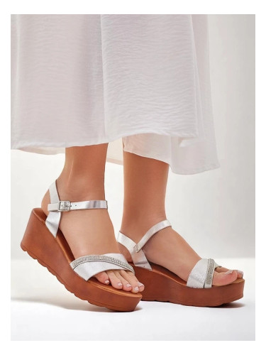 Resti Women's wedge sandals with rhinestones and glitter Aurora Glow