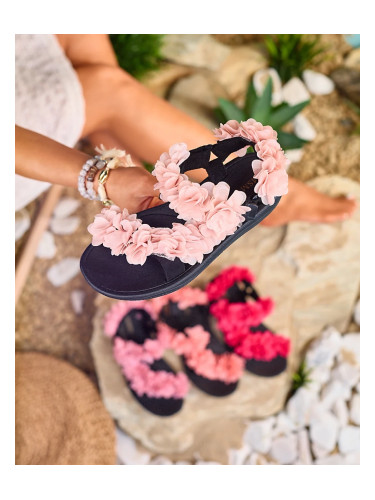 Resti Bright pink women's sandals with flowers Alferroy