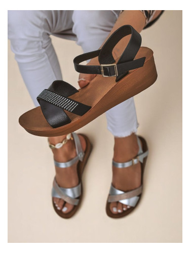 Resti Royal Fashion Women's Rhinestone Wedge Sandals Allona