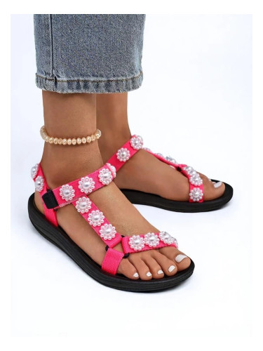 Resti Livia Rosa Sandals – Comfortable Women's Sandals with Pearl Rhinestones